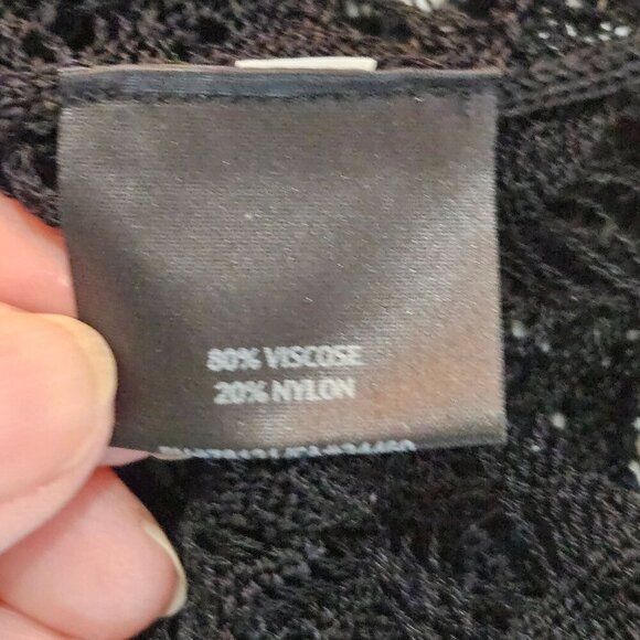 Eileen Fisher Black Crochet Lace Sleeveless Midi Dress Large Romantic Coqette - Picture 10 of 14